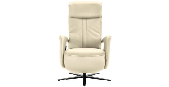 RELAXSESSEL in Leder Ecru  - Ecru/Schwarz, Design, Leder/Metall (71/112/83cm) - Dieter Knoll