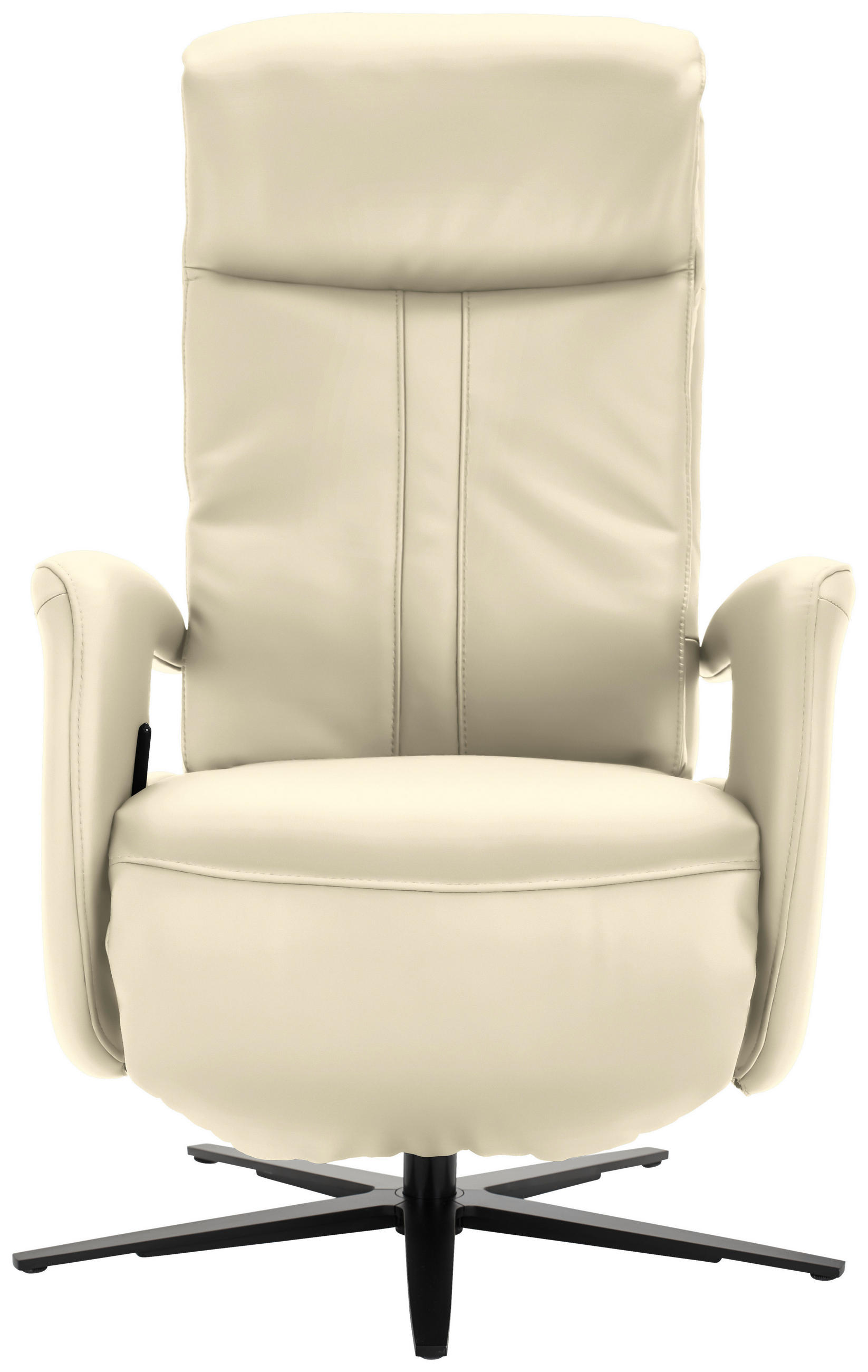 RELAXSESSEL in Leder Ecru  - Ecru/Schwarz, Design, Leder/Metall (71/112/83cm) - Dieter Knoll