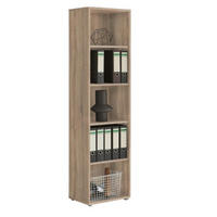 AKTENREGAL Eichefarben  - Eichefarben/Silberfarben, MODERN, Holzwerkstoff (44,1/185,6/33cm) - MID.YOU