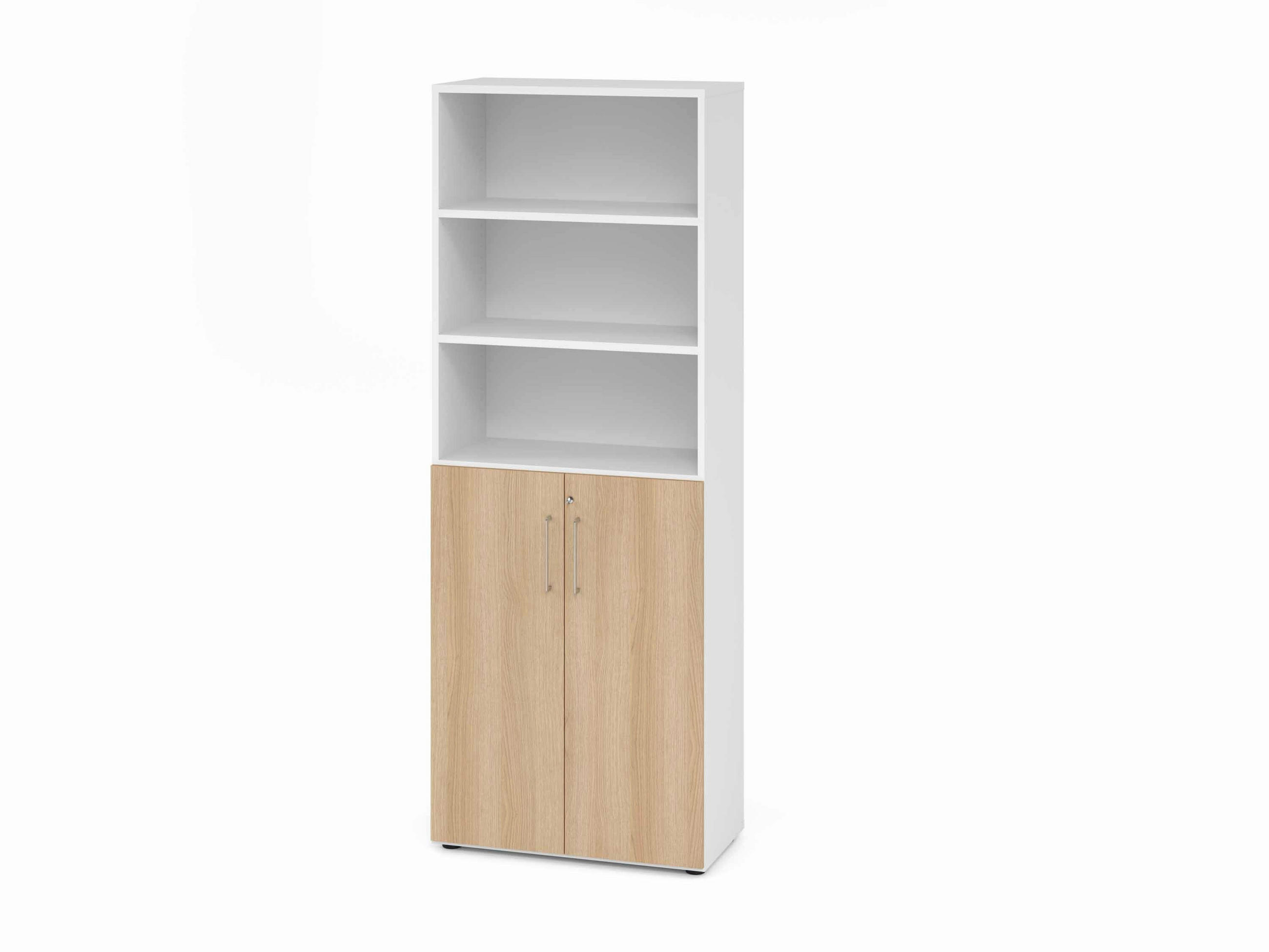 AKTENSCHRANK Weiß, Eichefarben  - Eichefarben/Weiß, Basics, Holzwerkstoff (80/215,6/41,7cm) - Venda