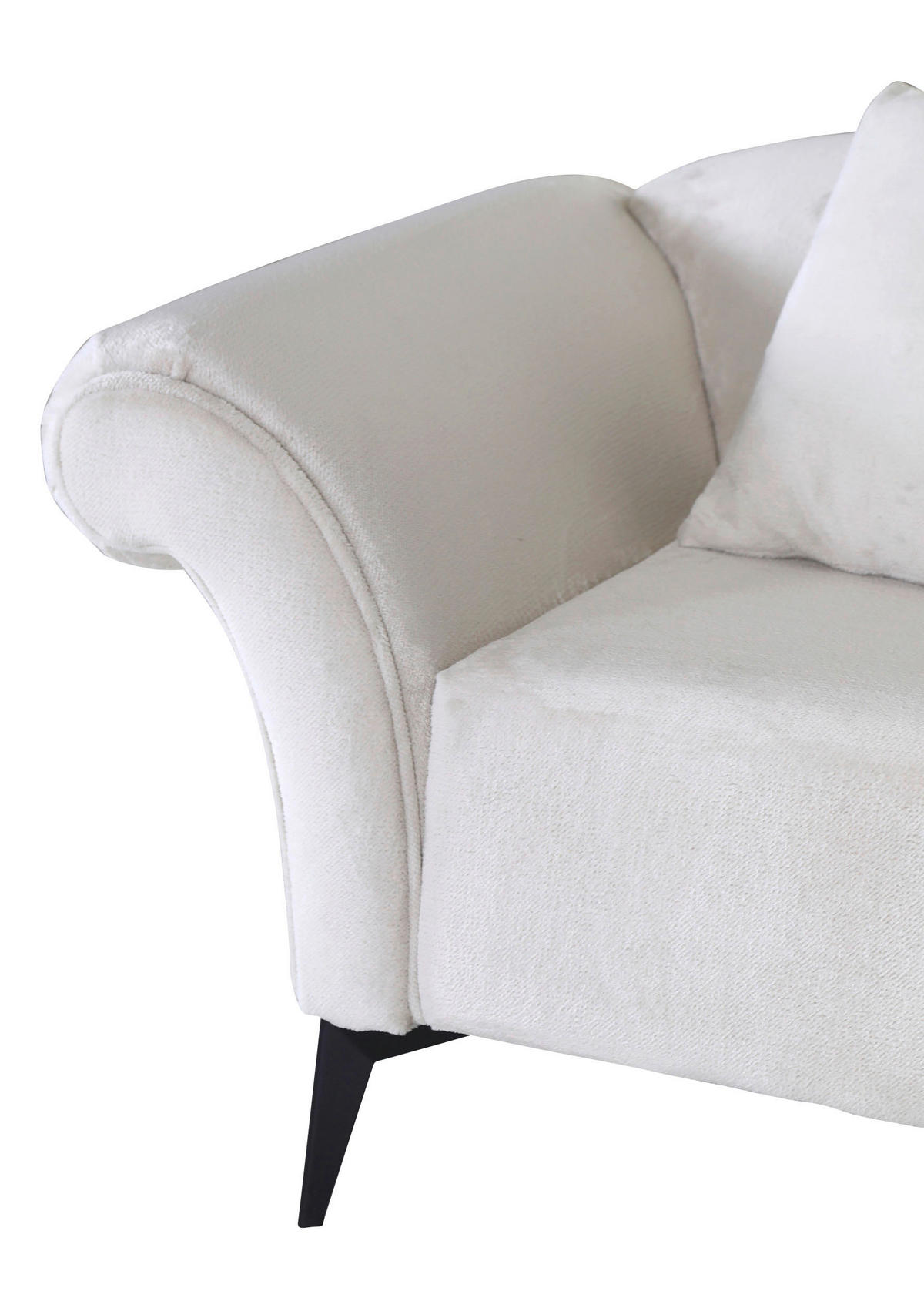 SESSEL in Plüsch Weiß, Grau  - Schwarz/Weiß, Design, Textil/Metall (138/83/85cm) - Ambia Home