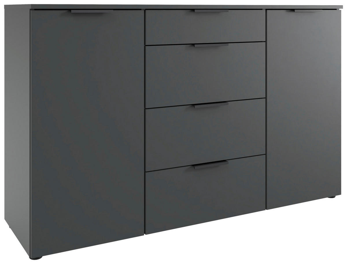 KOMMODE 135/92/41 cm  in Graphitfarben  - Graphitfarben/Schwarz, Design, Holzwerkstoff/Kunststoff (135/92/41cm) - Boxxx