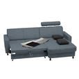 ECKSOFA in Webstoff Blaugrau  - Blaugrau/Schwarz, Design, Kunststoff/Textil (257/165cm) - Xora