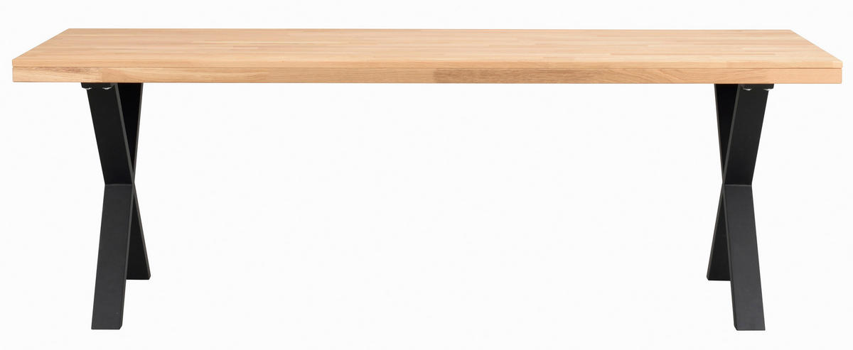 MATBORD i trä, metall 220/95/75 cm   - svart/ekfärgad, Klassisk, metall/trä (220/95/75cm) - Rowico