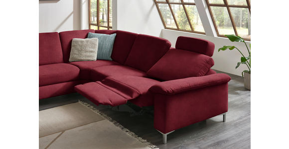 WOHNLANDSCHAFT in Chenille Rot - Rot/Alufarben, Design, Textil/Metall (170/333/265cm) - Dieter Knoll