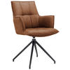 ARMLEHNSTUHL  Typenauswahl, Sitzfläche 360° drehbar, automatische Rückholfunktion Mikrofaser  - Cognac/Schwarz, Design, Textil/Metall (59/89,5/63cm) - Novel