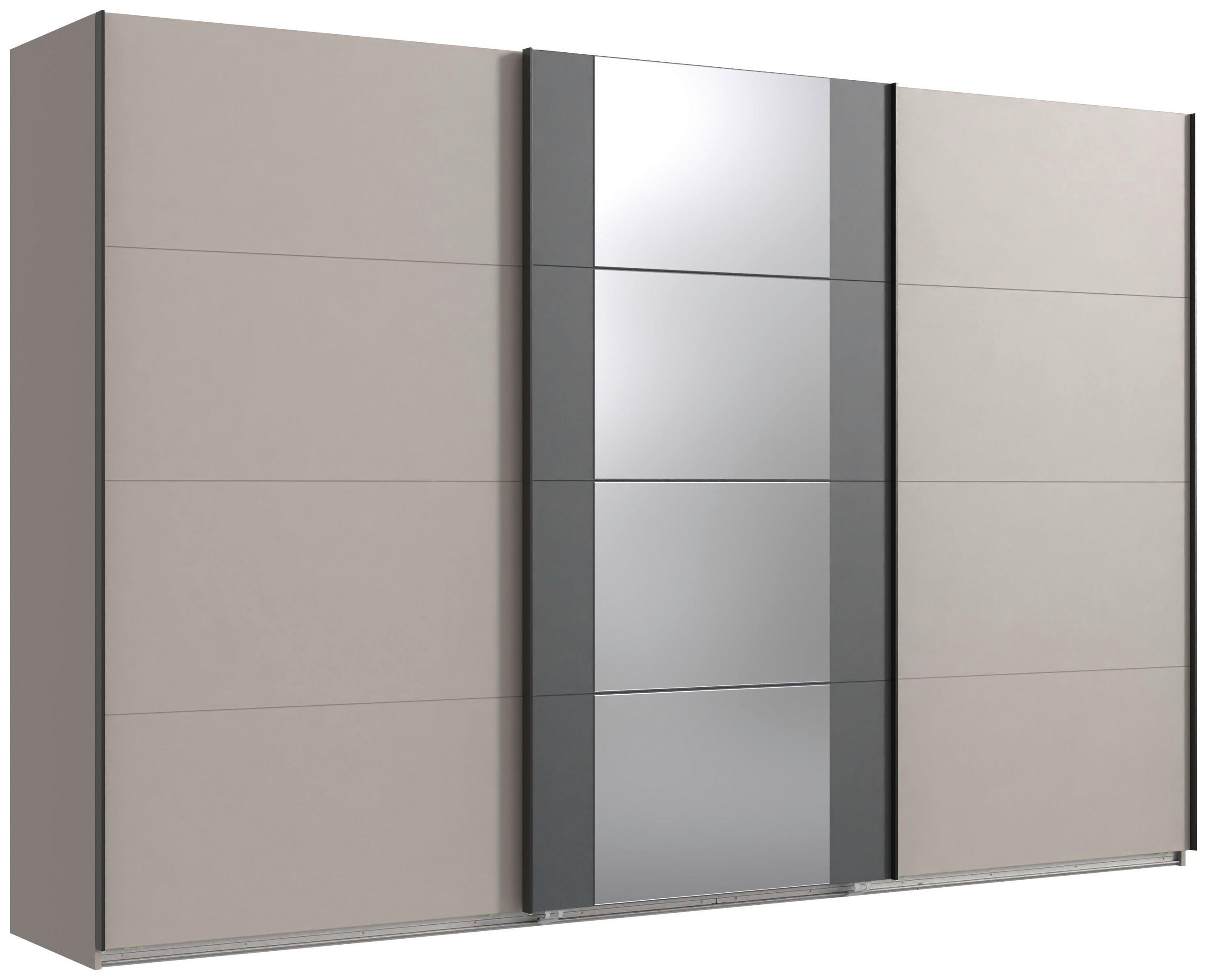 SCHWEBETÜRENSCHRANK  in Graphitfarben, Sahara  - Schwarz/Graphitfarben, KONVENTIONELL, Glas/Holzwerkstoff (313/208/64cm) - Carryhome