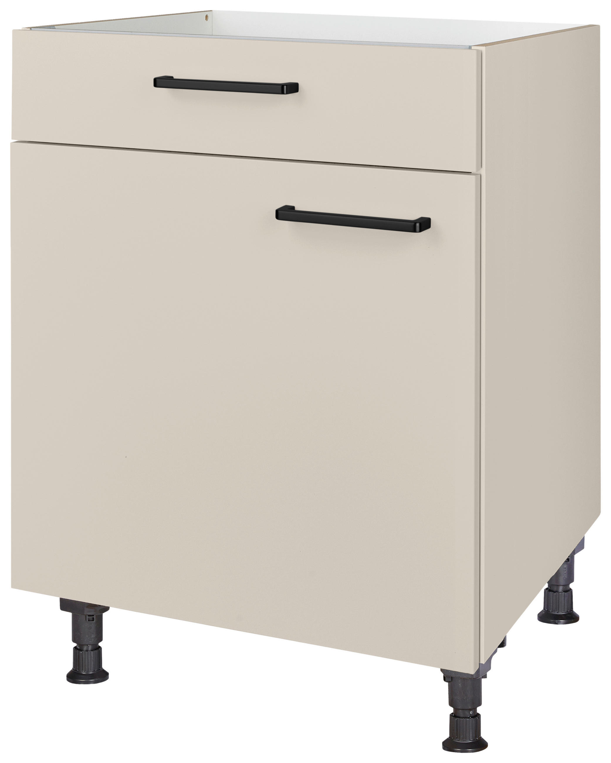 KOCHFELDUMBAUSCHRANK 60/87/56 cm  in Sandfarben  - Sandfarben/Schwarz, MODERN, Holzwerkstoff/Metall (60/87/56cm) - Nobilia