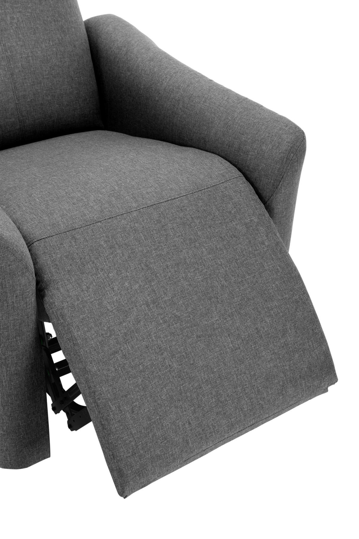 TV-FOTEL - fekete/szürke, Konventionell, textil/fém (73.5/103/87cm) - MID.YOU