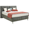 BOXSPRINGBETT 180/200 cm  in Dunkelgrau  - Dunkelgrau/Alufarben, KONVENTIONELL, Textil/Metall (180/200cm) - Dieter Knoll