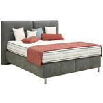 BOXSPRINGBETT 180/200 cm  in Dunkelgrau  - Dunkelgrau/Alufarben, KONVENTIONELL, Textil/Metall (180/200cm) - Dieter Knoll