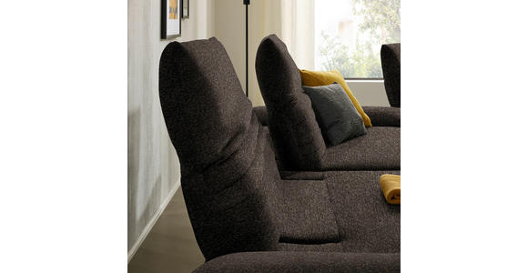 ECKSOFA  in Bouclé Dunkelbraun  170-195/280 cm  - Dunkelbraun/Schwarz, Design, Textil/Metall (170-195/280cm) - Dieter Knoll