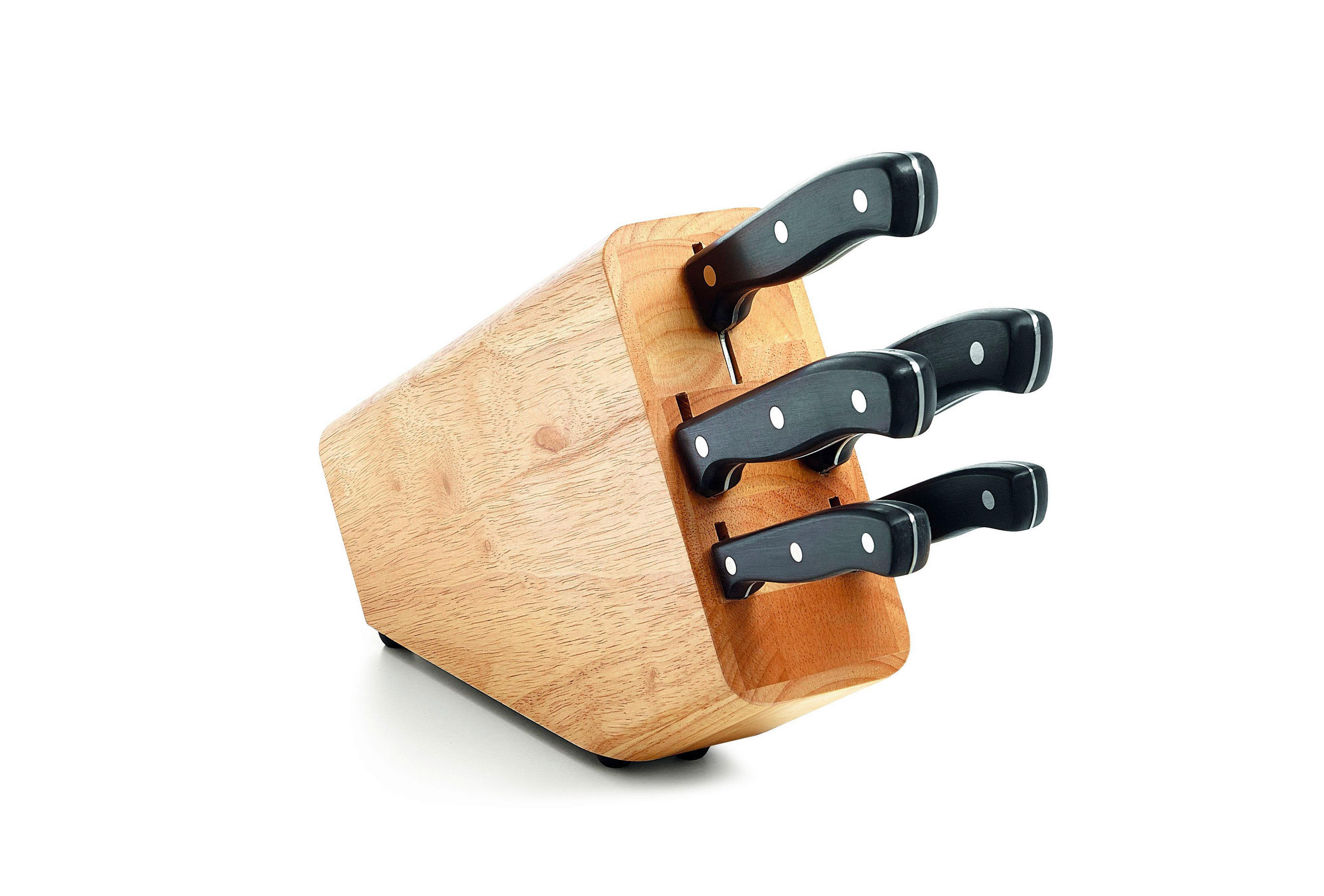 MESSERBLOCK Oregon 6-teilig  - Edelstahlfarben/Eichefarben, Basics, Holz/Metall - Fissler