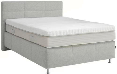 BOXSPRINGBETT 140/200 cm  in Hellgrau  - Hellgrau/Alufarben, KONVENTIONELL, Textil/Metall (140/200cm) - Dieter Knoll
