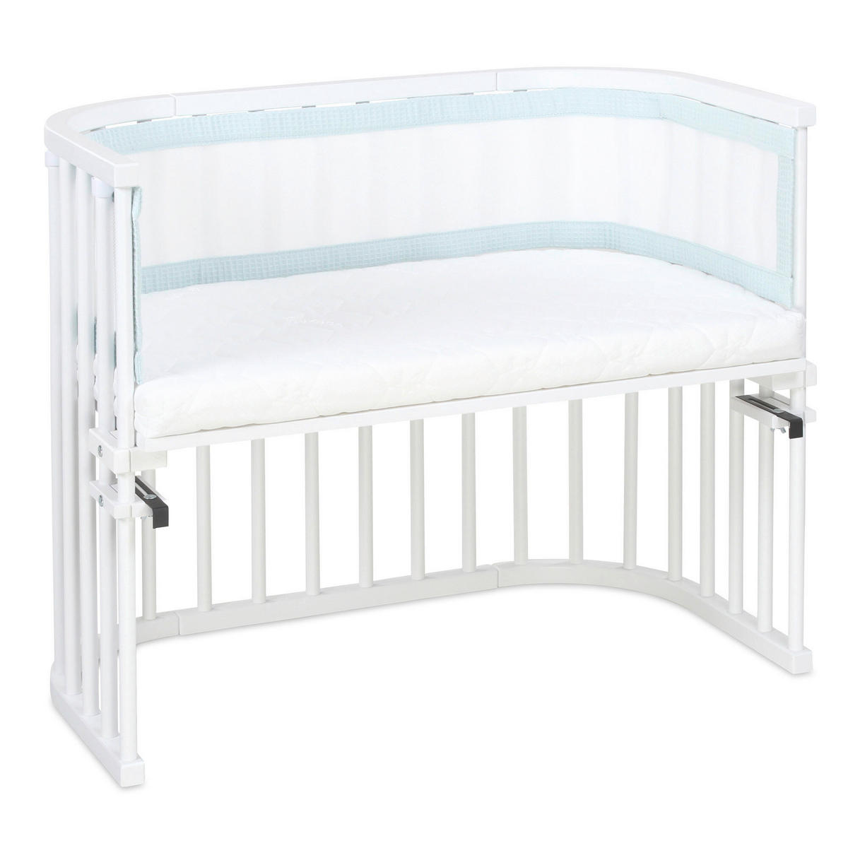 NESTCHEN babybay Nestchen 3D Mesh  - Pastellblau, Basics, Naturmaterialien (168/24/2cm) - Tobi