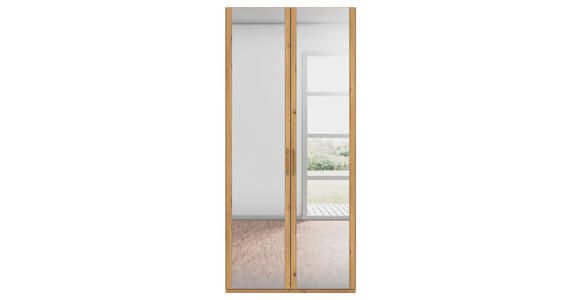 DREHTÜRENSCHRANK 101/223/60 cm 2-türig Eichefarben  - Eichefarben/Silberfarben, Design, Glas/Holzwerkstoff (101/223/60cm) - Novel