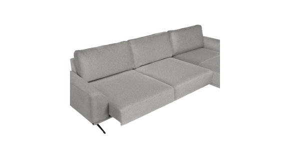 ECKSOFA in Webstoff Hellgrau  - Hellgrau/Schwarz, Design, Textil/Metall (320/172cm) - Valnatura