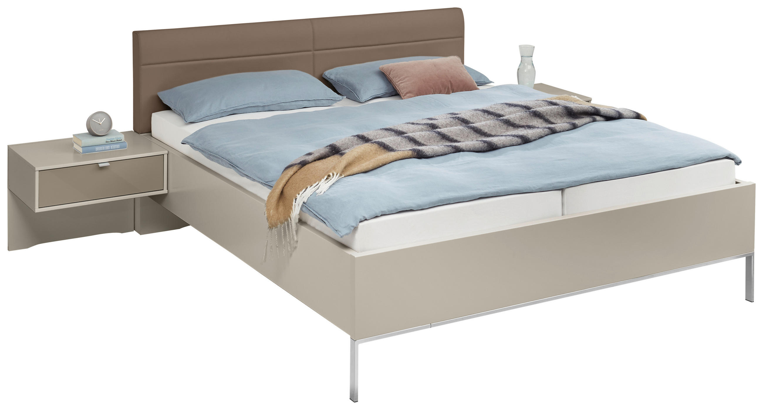 BETTANLAGE - Weiß/Grau, Design, Glas/Textil (180/200cm) - Dieter Knoll