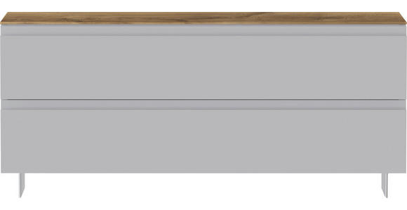 GARDEROBENBANK 110/49/33 cm  - Eichefarben/Alufarben, Design, Holzwerkstoff/Metall (110/49/33cm) - Moderano