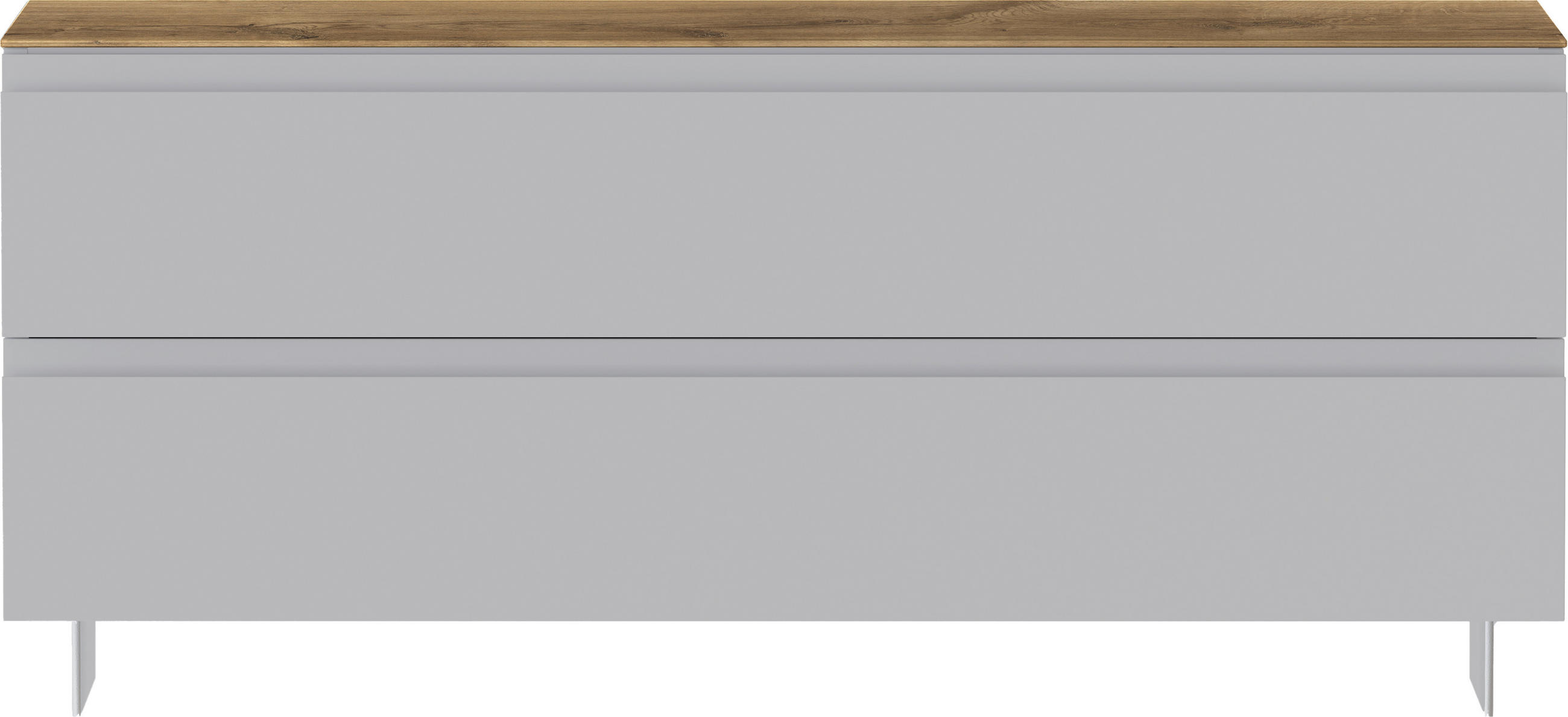 GARDEROBENBANK  in 110/49/33 cm  - Eichefarben/Alufarben, Design, Metall (110/49/33cm) - Moderano