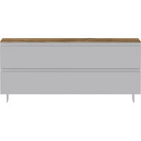 GARDEROBENBANK 110/49/33 cm  - Weiss/Eichefarben, Design, Holzwerkstoff/Metall (110/49/33cm) - Moderano