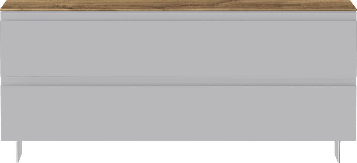 GARDEROBENBANK  in 110/49/33 cm  - Eichefarben/Alufarben, Design, Metall (110/49/33cm) - Moderano