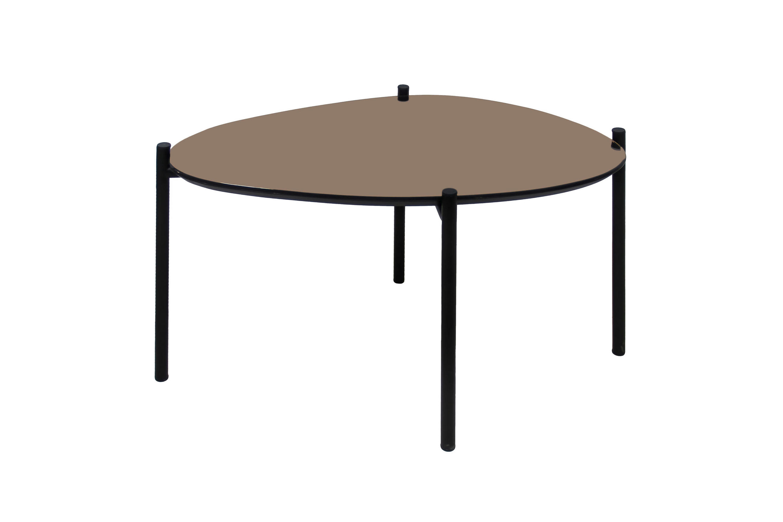 BEISTELLTISCH in Metall, Glas, Holzwerkstoff 72/46/40,6 cm  - Graubraun/Schwarz, LIFESTYLE, Glas/Holzwerkstoff (72/46/40,6cm) - Ambia Home