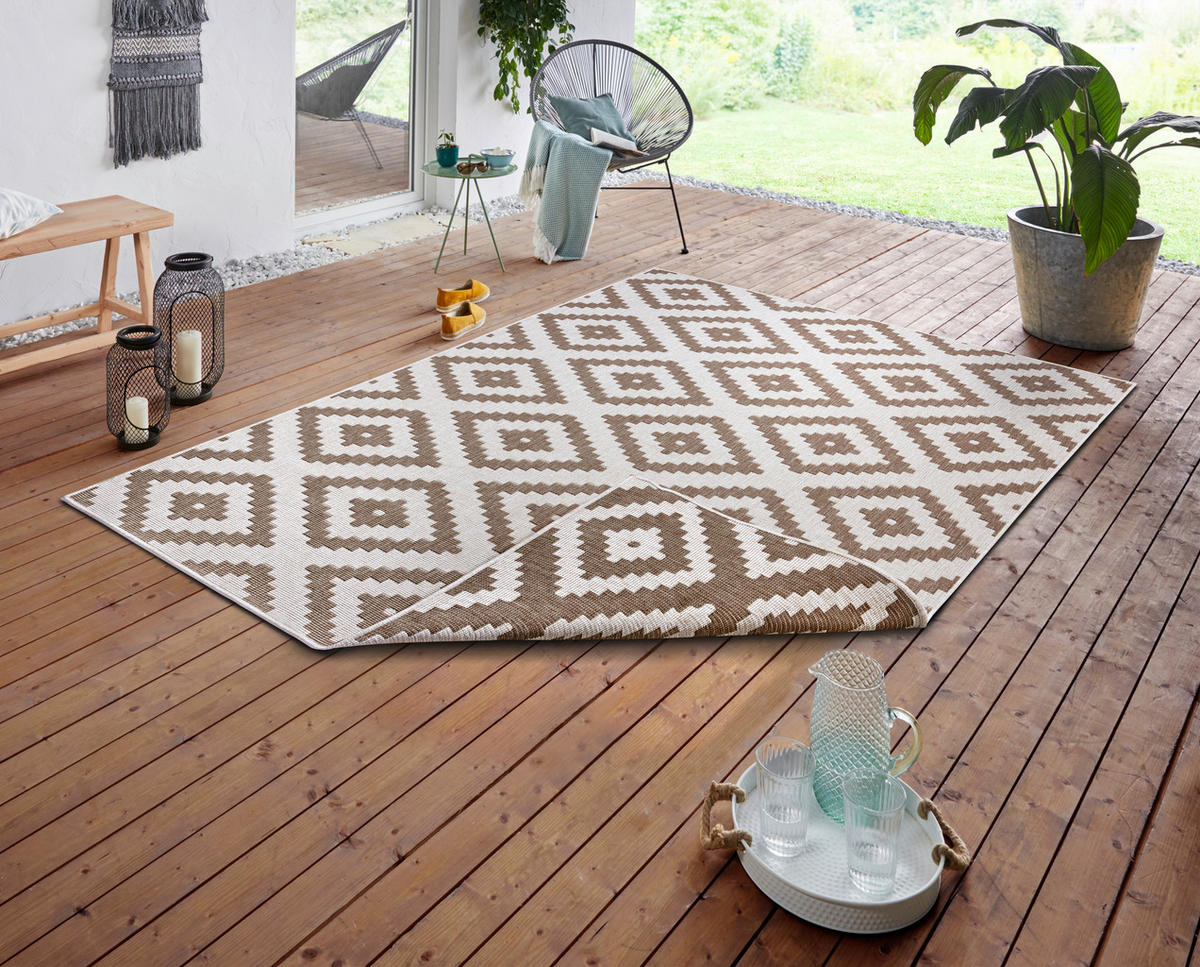OUTDOORTEPPICH 80/150 cm Twin Creme, Cappuccino  - Creme/Cappuccino, Basics, Kunststoff (80/150cm)
