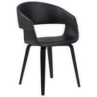 ŽIDLE S PODRUČKAMI, vzhled kůže, černá - černá, Trend, dřevo/textil (52/77,5/53cm) - MID.YOU