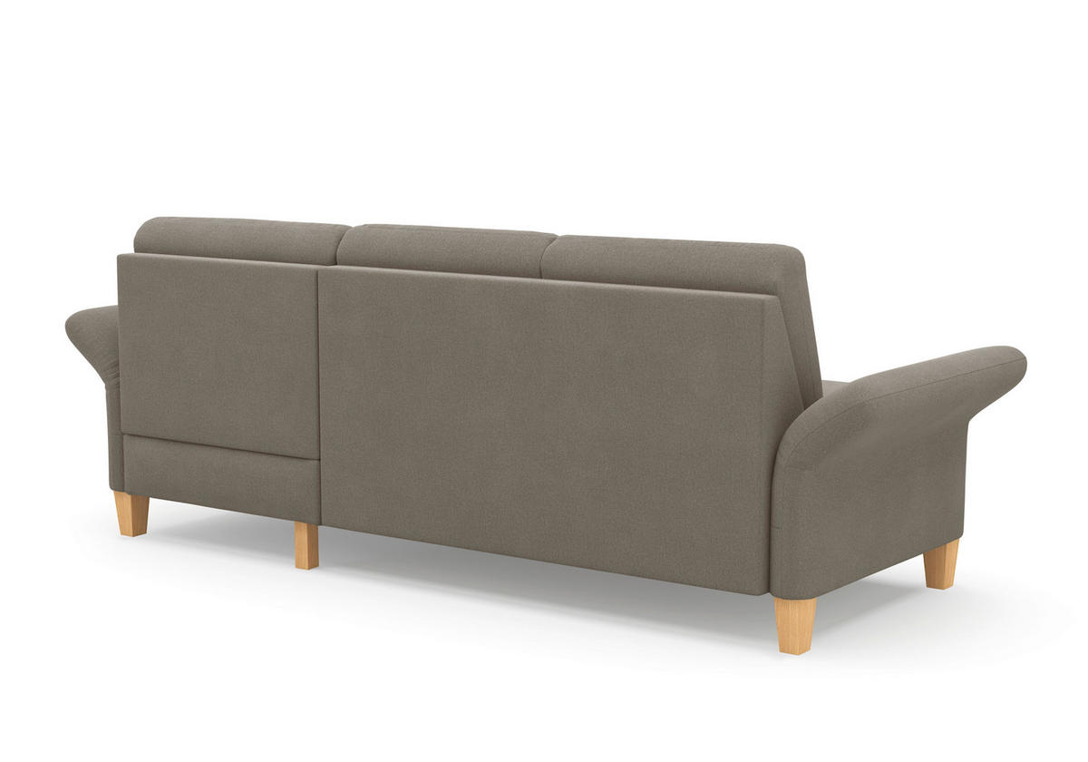 ECKSOFA ROCHELLE E Schlammfarben Flachgewebe  - Schlammfarben/Eichefarben, KONVENTIONELL, Holz/Textil (251/164cm) - Sit & More