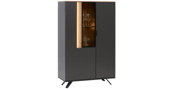 HIGHBOARD Anthrazit, Eichefarben 92,9/136,6/42 cm - Eichefarben/Anthrazit, Design, Glas/Holzwerkstoff (92,9/136,6/42cm) - Dieter Knoll