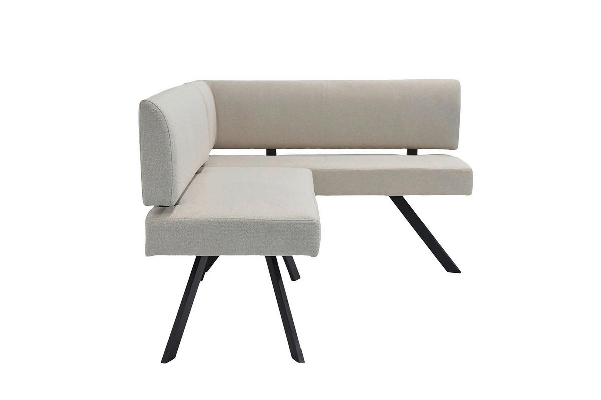 ECKBANK 182/85 cm Taupe   - Taupe/Schwarz, MODERN, Textil/Metall (182/85cm) - MID.YOU