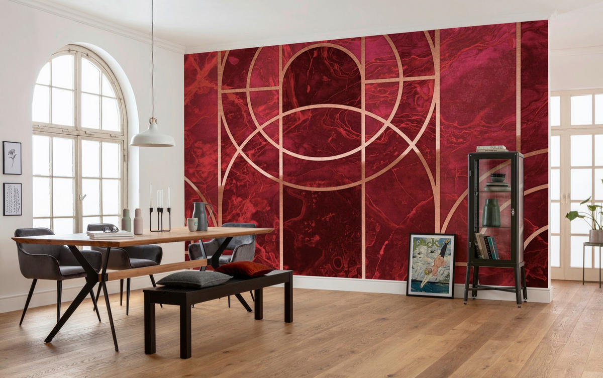 FOTOTAPETE  - Rot/Braun, Trend, Papier (400/280cm) - Xora