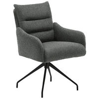 ARMLEHNSTUHL Teddystoff  - Blaugrau/Schwarz, Design, Textil/Metall (62/86/68cm) - Welnova