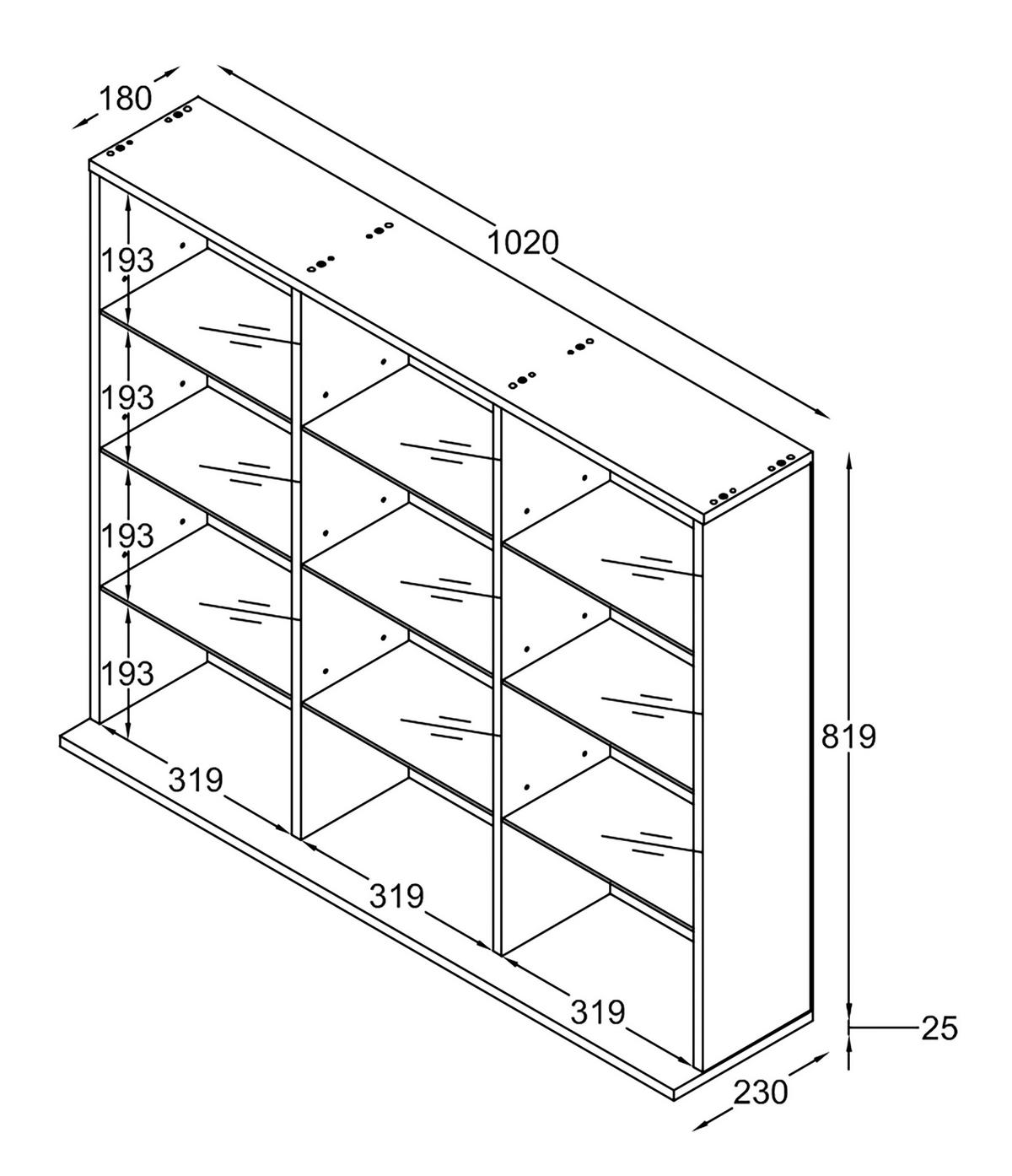 HYLLA i 102/82/23 cm antracit  - antracit, Design, trämaterial/glas (102/82/23cm) - MID.YOU