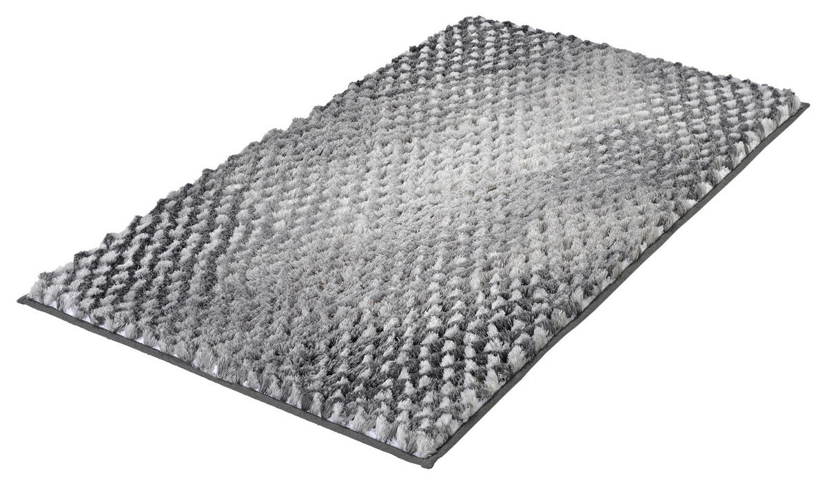 FÜRDŐSZOBASZŐNYEG   szürke   - szürke, Konventionell, műanyag/textil (100/60/2,4cm) - Kleine Wolke