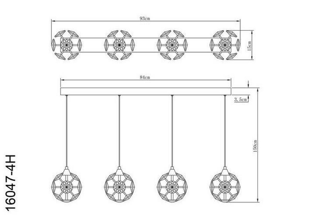 LED-HÄNGELEUCHTE VIRINA 93/15/150 cm   - Klar/Transparent, KONVENTIONELL, Glas/Kunststoff (93/15/150cm) - Globo