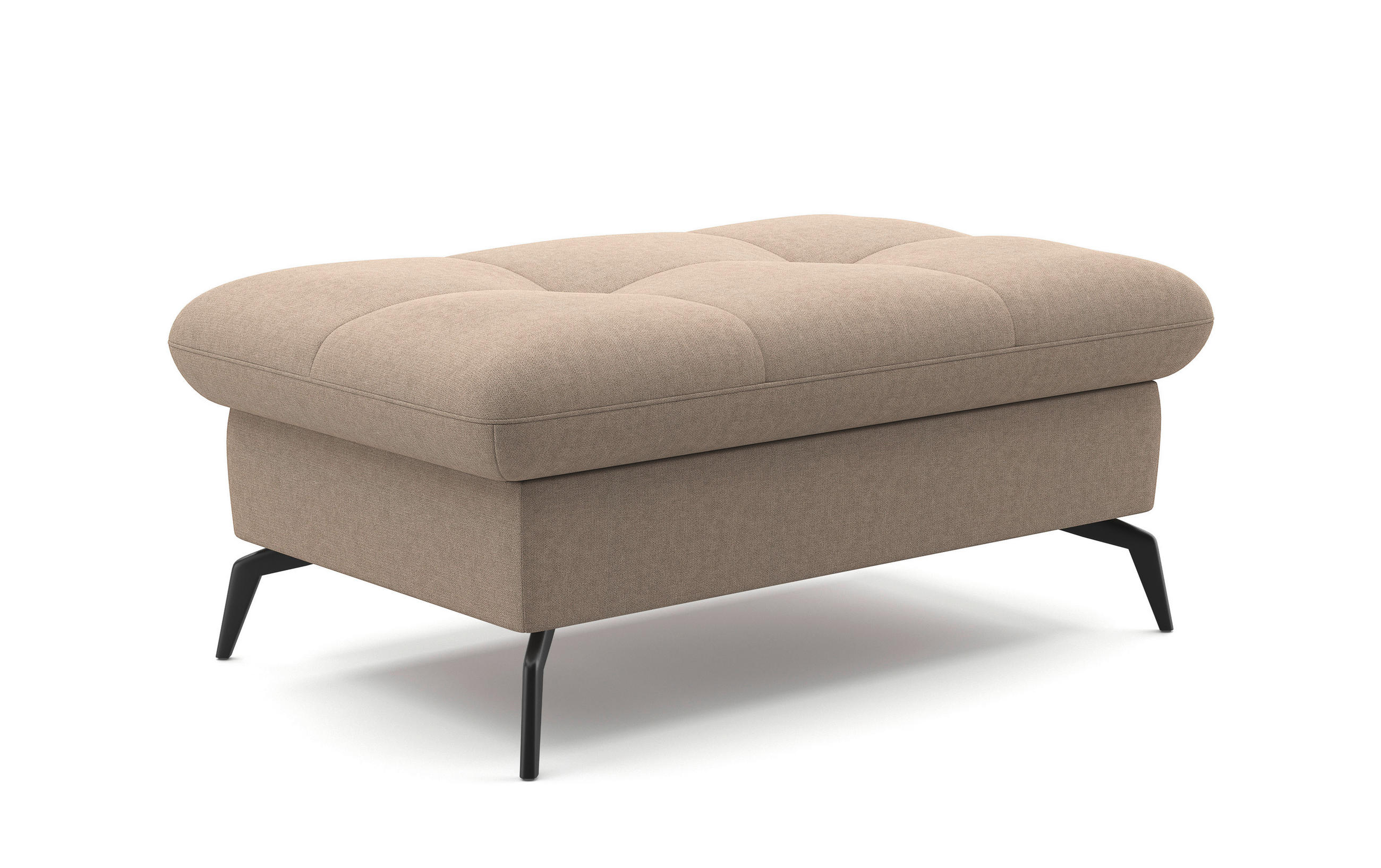 HOCKER in Textil Taupe  - Taupe/Schwarz, Konventionell, Textil/Metall (102/47/69cm) - Sit & More