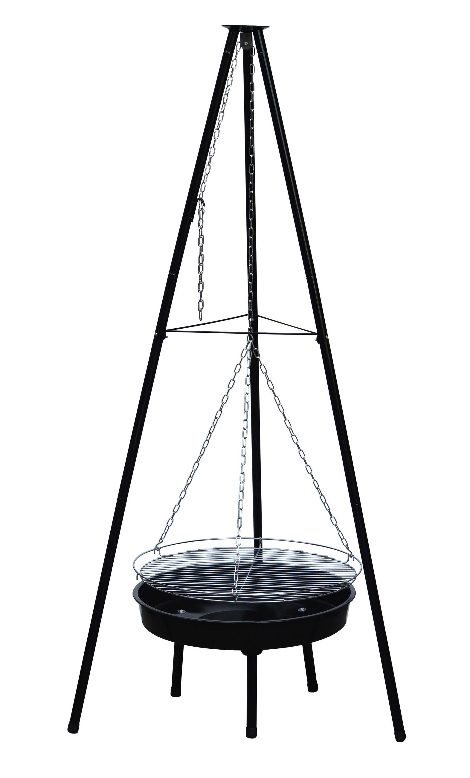 HOLZKOHLEGRILL  Schwarz  - Schwarz, MODERN, Metall (86,5/155/86,5cm) - Gardenson