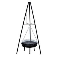 HOLZKOHLEGRILL  Schwarz  - Schwarz, MODERN, Metall (86,5/155/86,5cm) - Gardenson