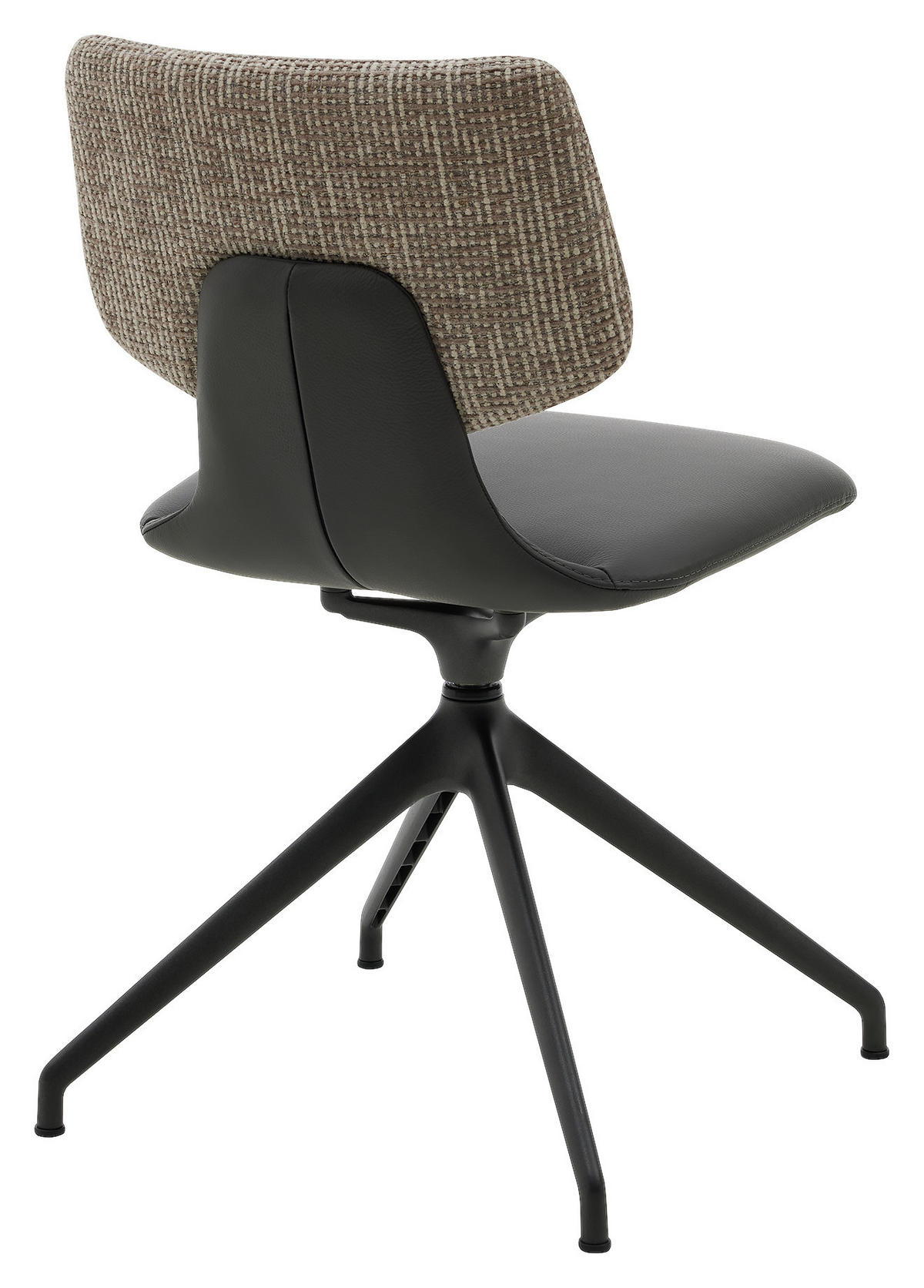 STUHL Echtleder Dunkelgrau  - Dunkelgrau/Anthrazit, Design, Leder/Textil (50/87/56,5cm) - Musterring