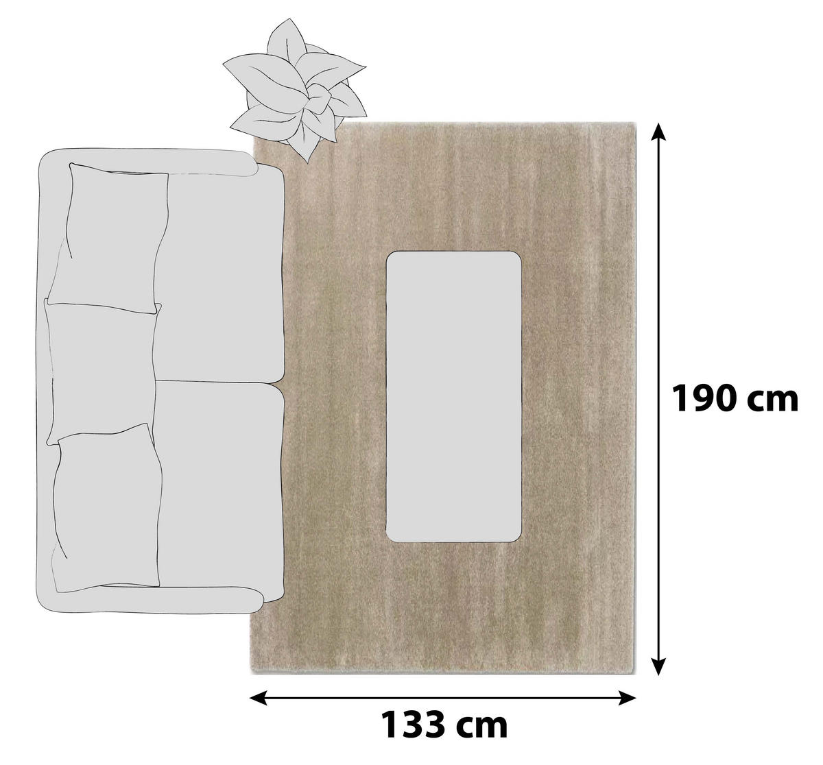 HOCHFLORTEPPICH 133/190 cm Joy Beige  - Beige, Basics, Textil (133/190cm) - Schöner Wohnen