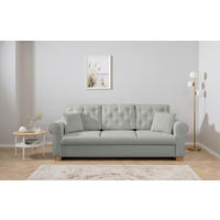 SCHLAFSOFA in Chenille Grau  - Buchefarben/Grau, Design, Holz/Textil (240/94/98cm) - MID.YOU