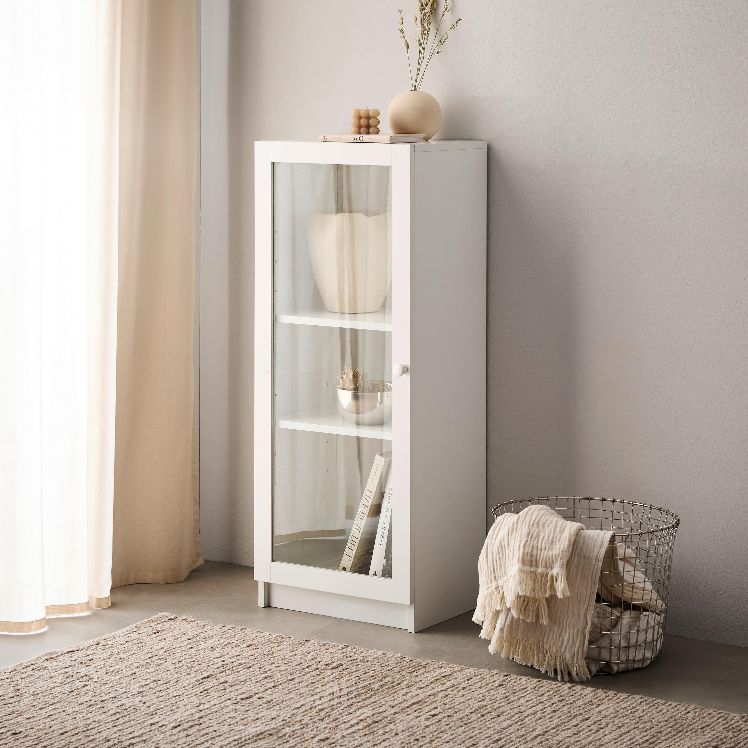 VITRINE in Weiß  - Weiß, Basics, Glas/Holzwerkstoff (40/100/30cm) - Carryhome