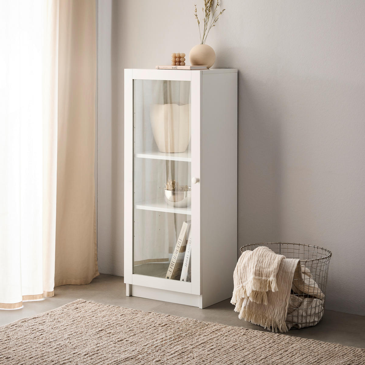 VITRINE in Weiß  - Weiß, Basics, Glas/Holzwerkstoff (40/100/30cm) - Carryhome
