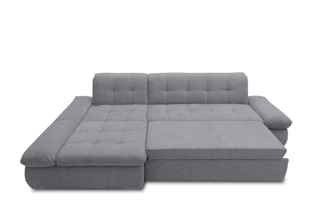 ECKSOFA in Mikrofaser Dunkelgrau  172/300 cm  - Chromfarben/Dunkelgrau, KONVENTIONELL, Textil/Metall (172/300cm) - MID.YOU