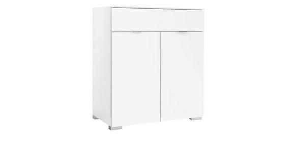 KOMMODE , 80/96/40 cm, 1 Schublade(n)  - Alufarben/Weiß, Holzwerkstoff/Kunststoff (80/96/40cm) - Moderano