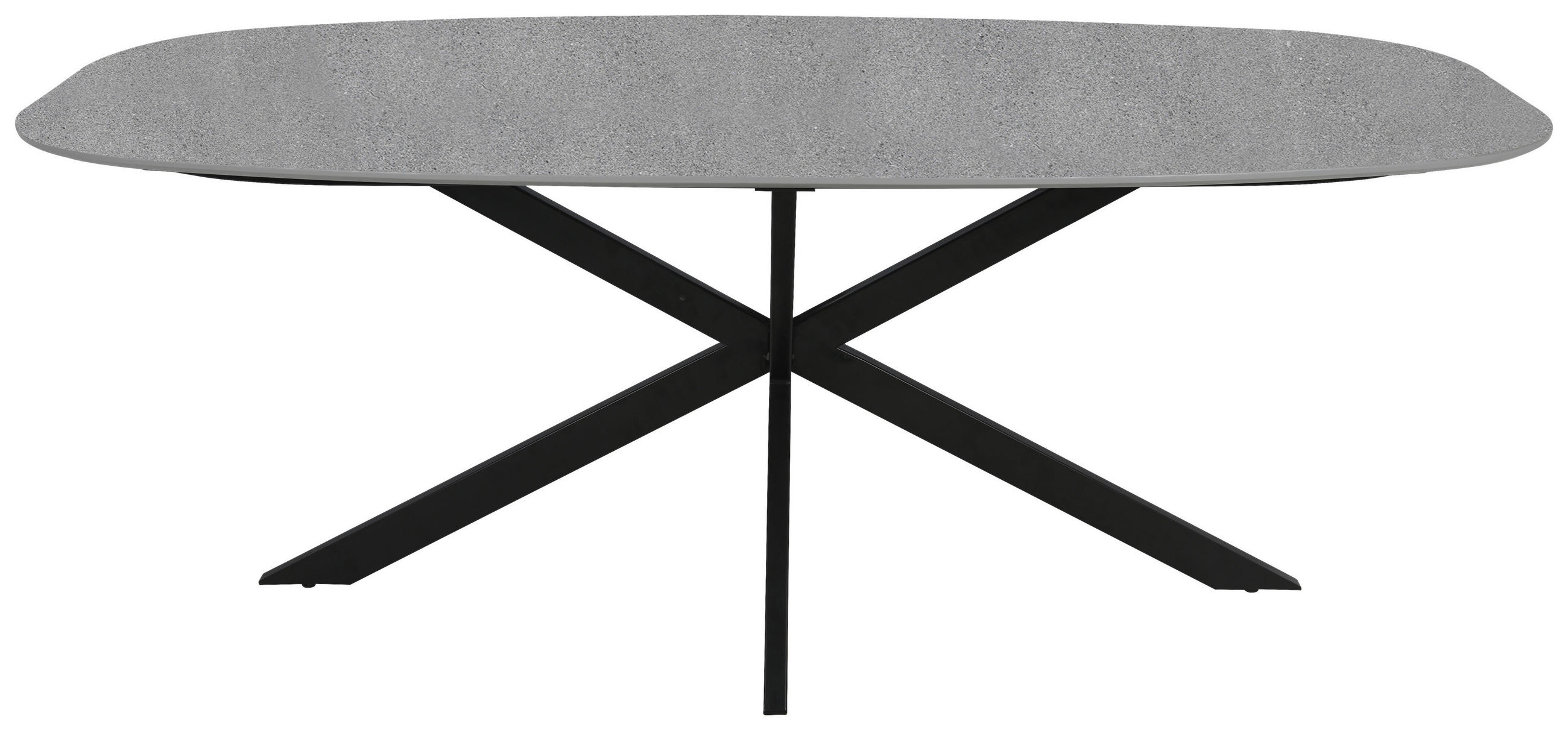 ESSTISCH oval Grau, Schwarz  - Schwarz/Grau, Design, Holzwerkstoff/Metall (180/100/76cm) - Carryhome