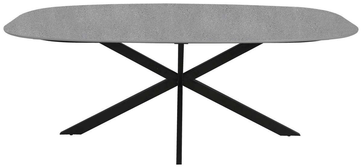 ESSTISCH oval Grau, Schwarz  - Schwarz/Grau, Design, Holzwerkstoff/Metall (180/100/76cm) - Carryhome