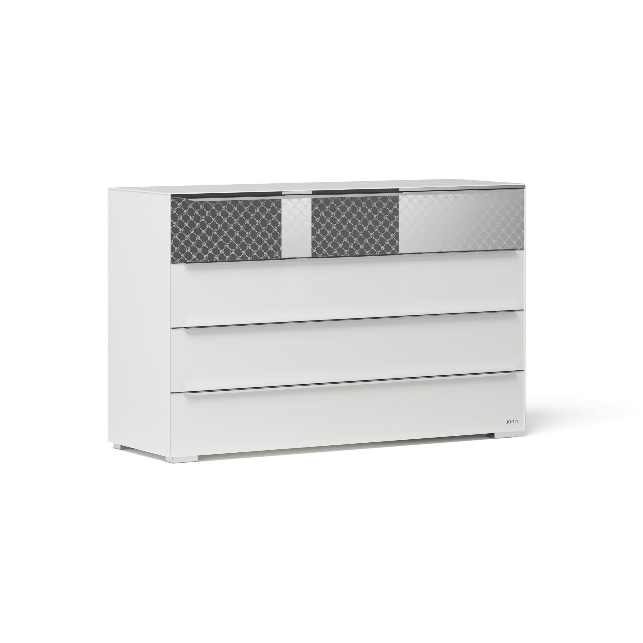 KOMMODE SELECT  in 120/77/40 cm  - Chromfarben/Weiß, Design, Glas/Holzwerkstoff (120/77/40cm) - Joop!